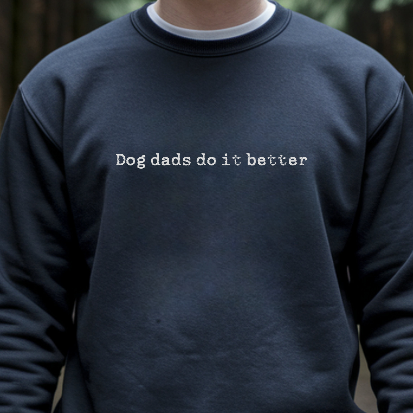 Gray Dog Dads Do It Better crewneck sweatshirt by Bully Love Boutique, featuring bold text on the front.