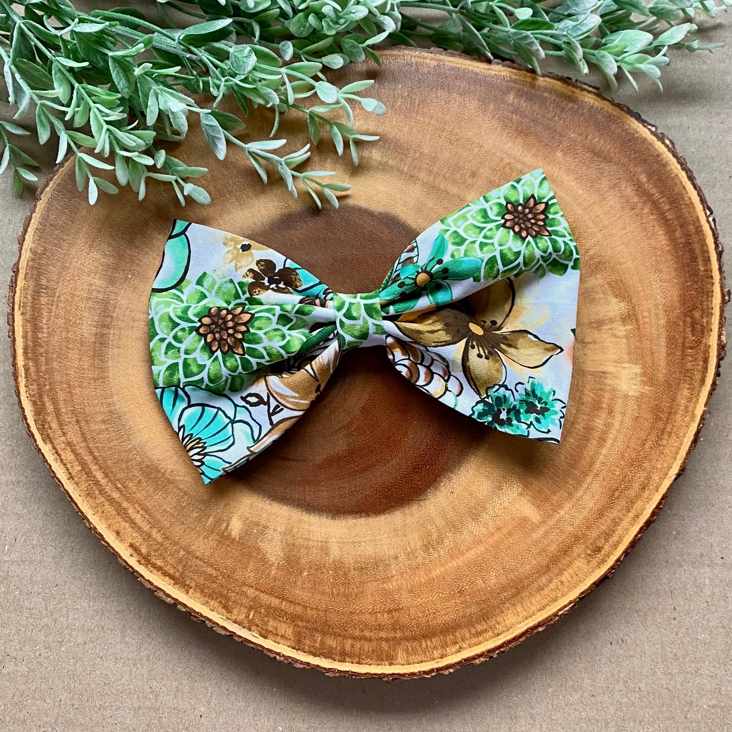 Spring Floral Dog Bowtie & Head Bow