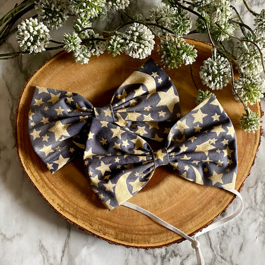 Glitter Stars Bowtie & Head Bow