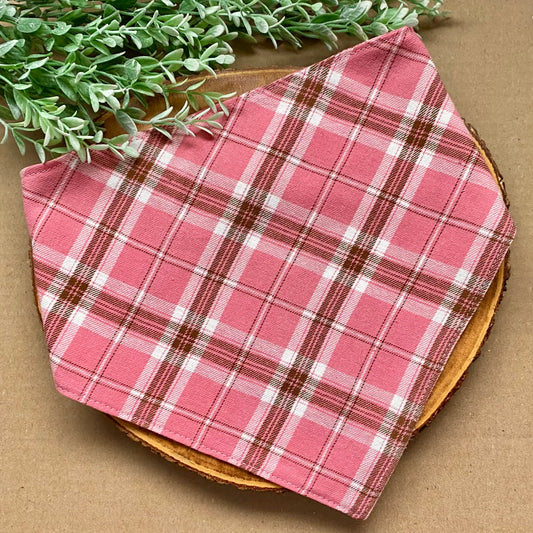 Pink Plaid Dog Bandana