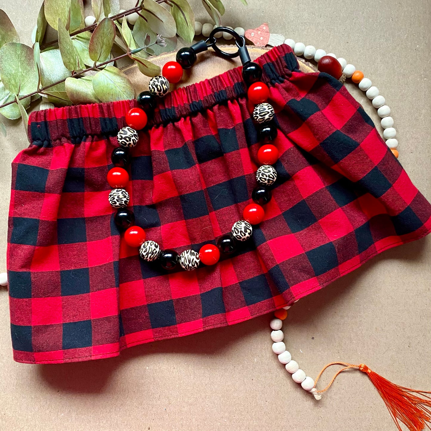 Sassy Leopard Bubblegum Beaded Dog Collar - Bully Love Boutique