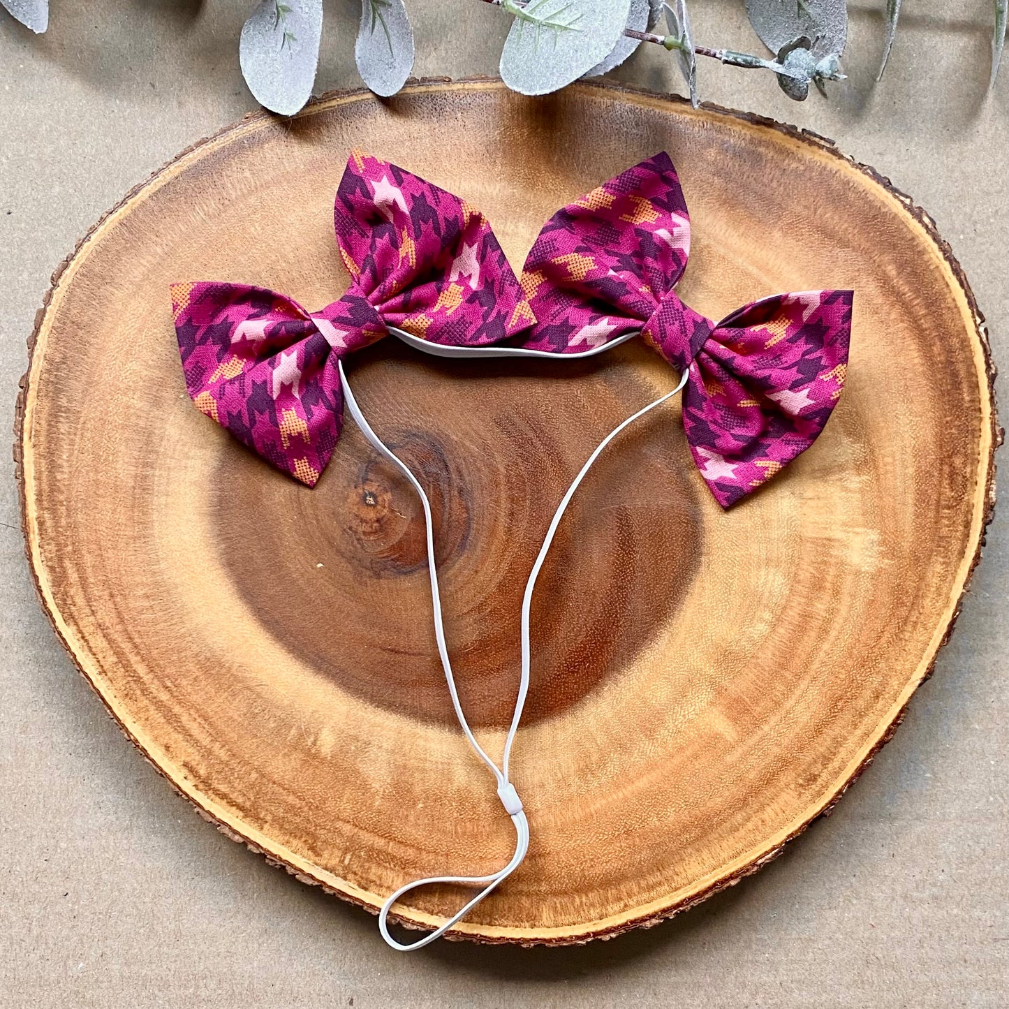 Fall Argyle Dog Double Bows