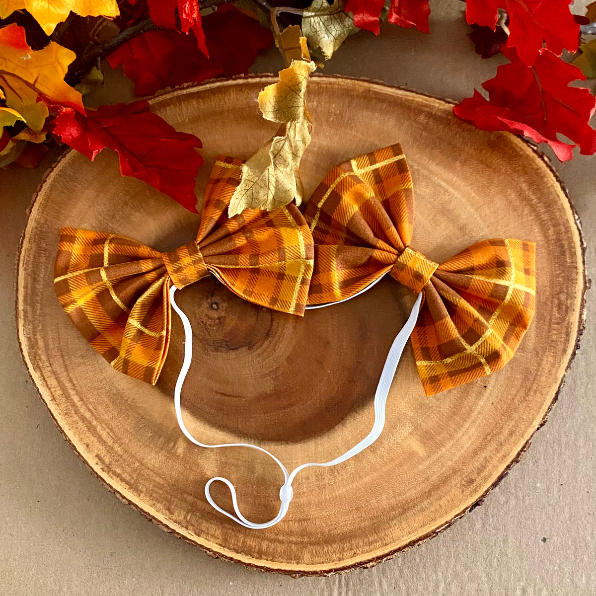 Fall Plaid Jumbo Double Dog Bows