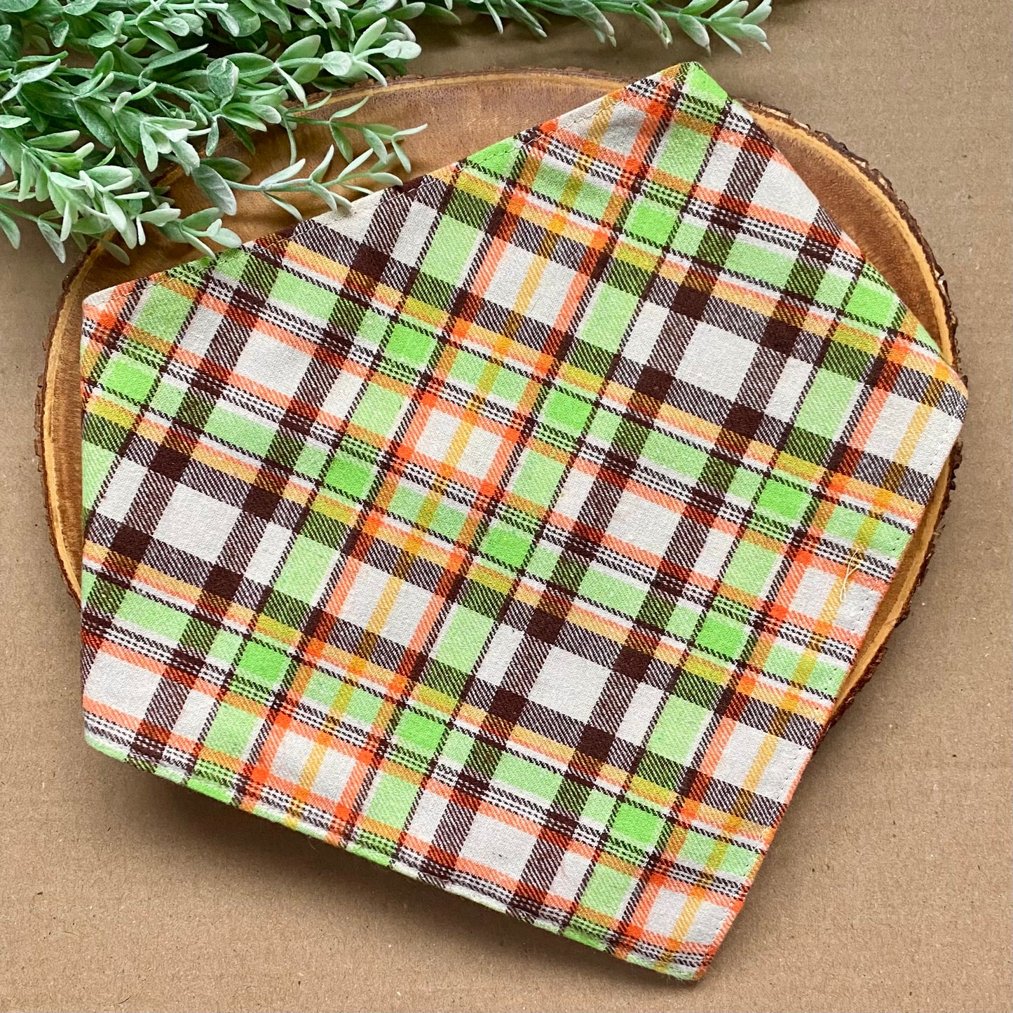Green Plaid Dog Bandana - Bully Love Boutique