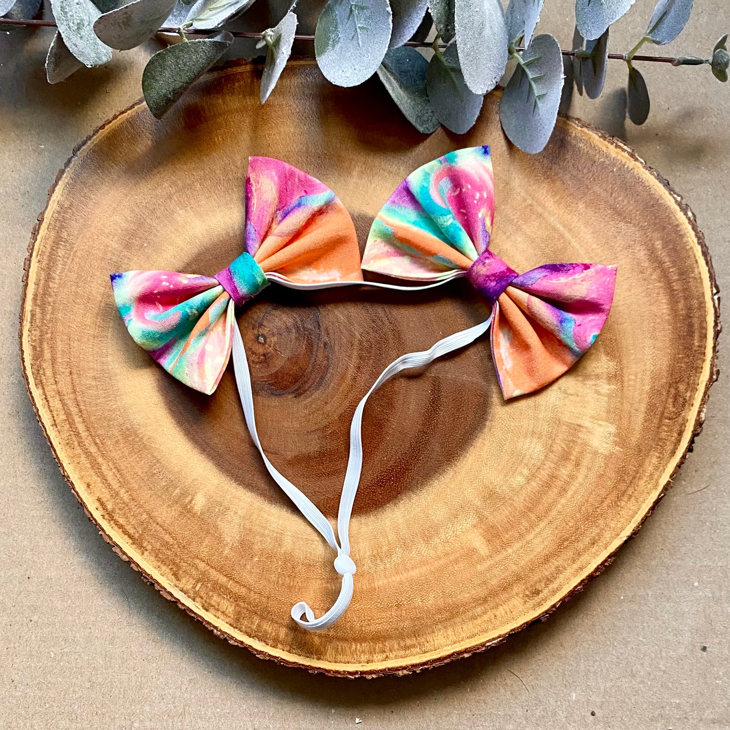 80s Decor Dog Double Bows