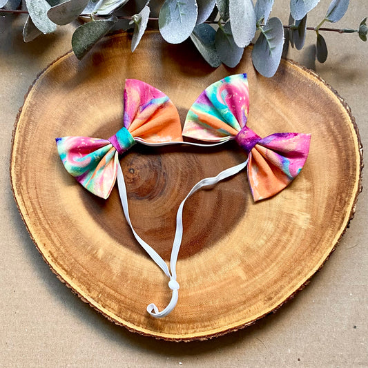 80s Decor Dog Double Bows