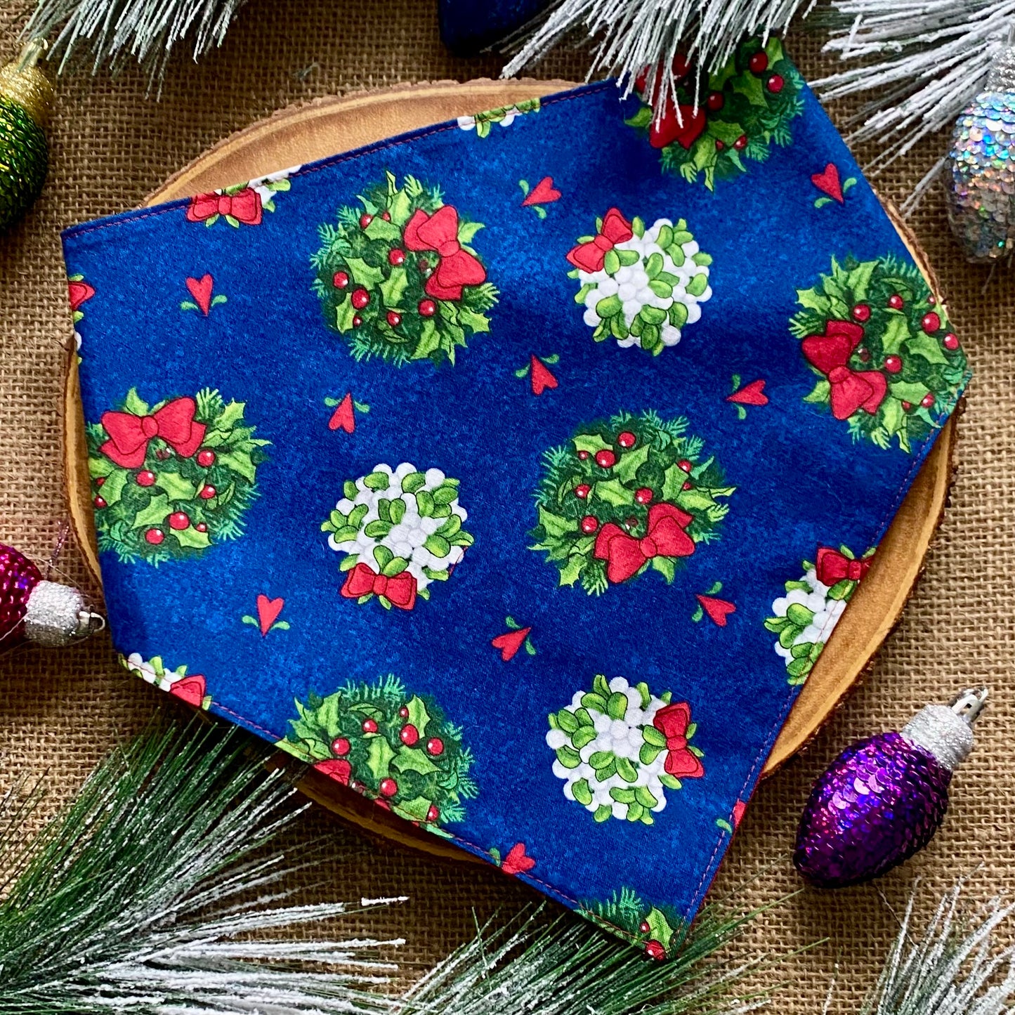 Christmas Wreath Dog Bandana