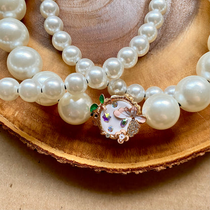 Victorian Rose 3 String Beaded Collar