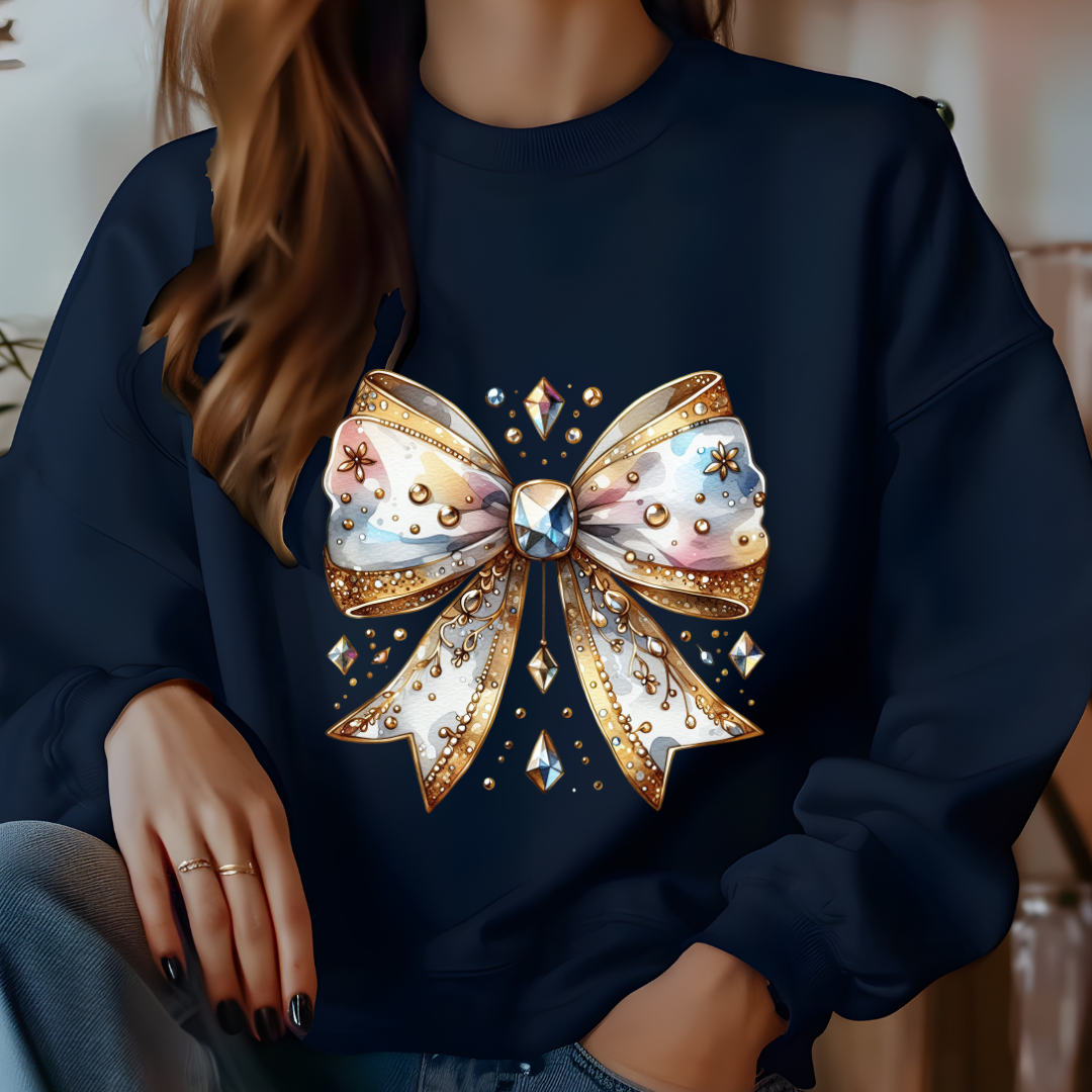 Crystal Bow Crewneck