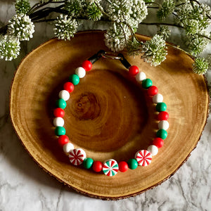 Peppermint Candy Beaded Collar