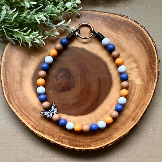 Boho Butterflies Dog Beaded Collar