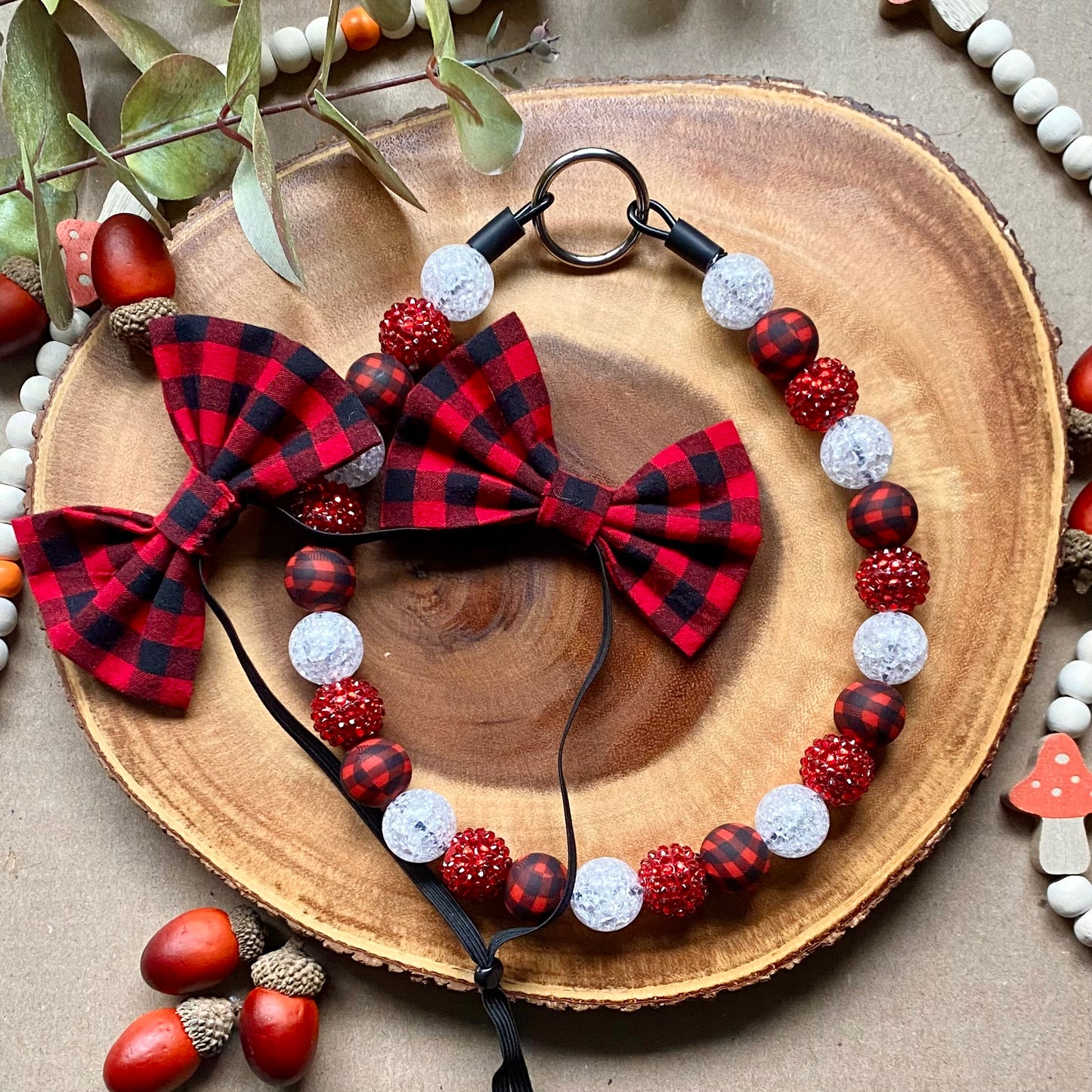 Buffalo Plaid Beaded Collar