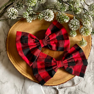 Large Buffalo Plaid Bowtie & Head Bow