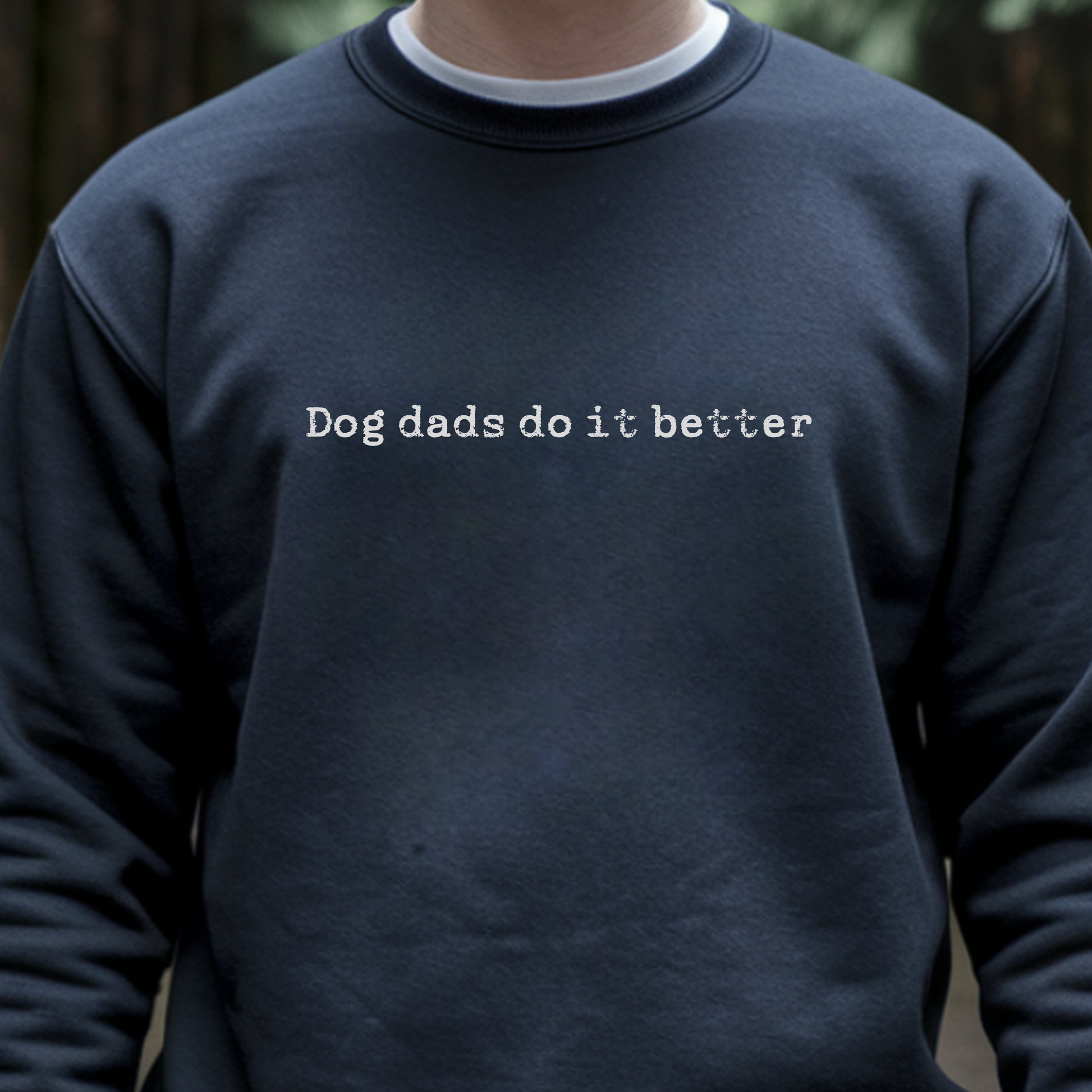 Gray Dog Dads Do It Better crewneck sweatshirt by Bully Love Boutique, featuring bold text on the front.