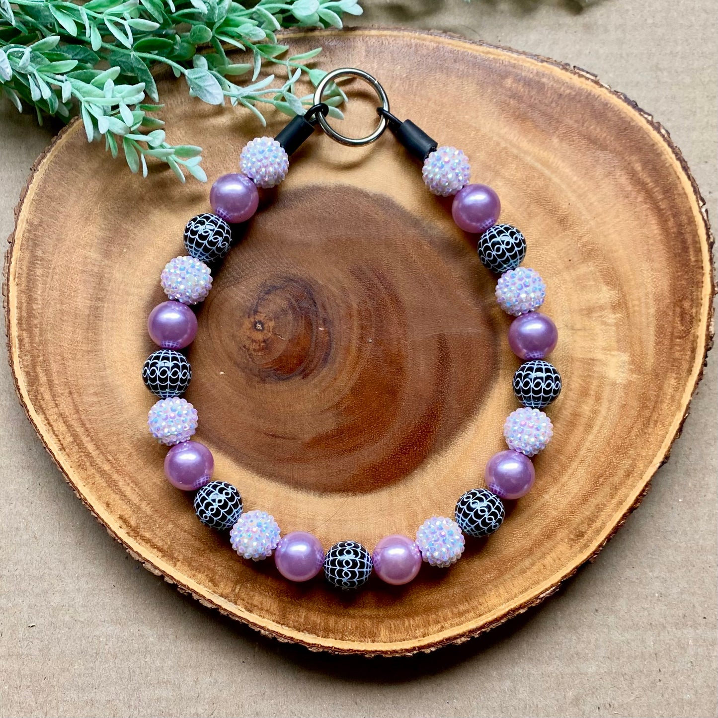 Purple Spiderwebs Bubblegum Dog Beaded Collar