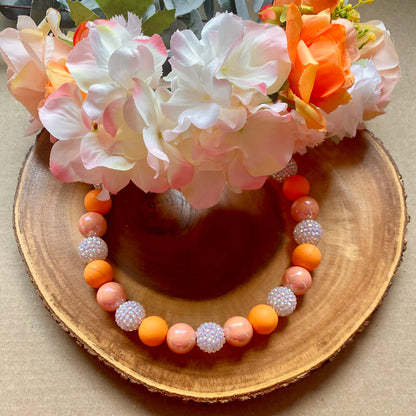 Orange Creamcicle Dog Beaded Collar