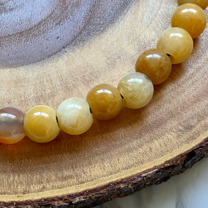 Yellow Jade Beaded Collar