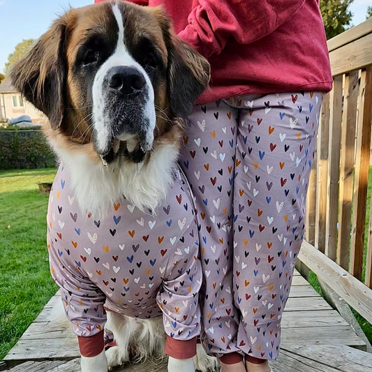 Neutral Love Dog Pajamas - Boho Heart PJs All Sizes - Bully Love Boutique