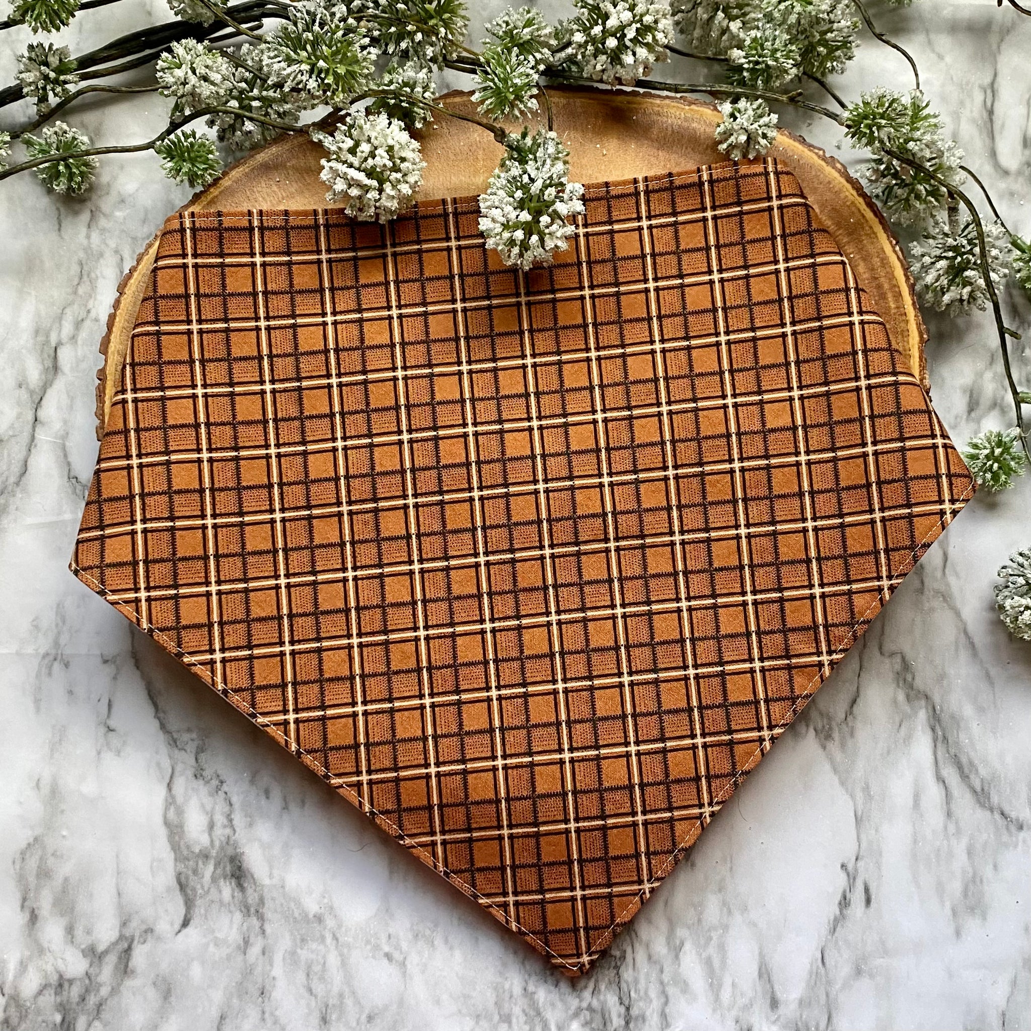 Gingerbread Plaid Bandana