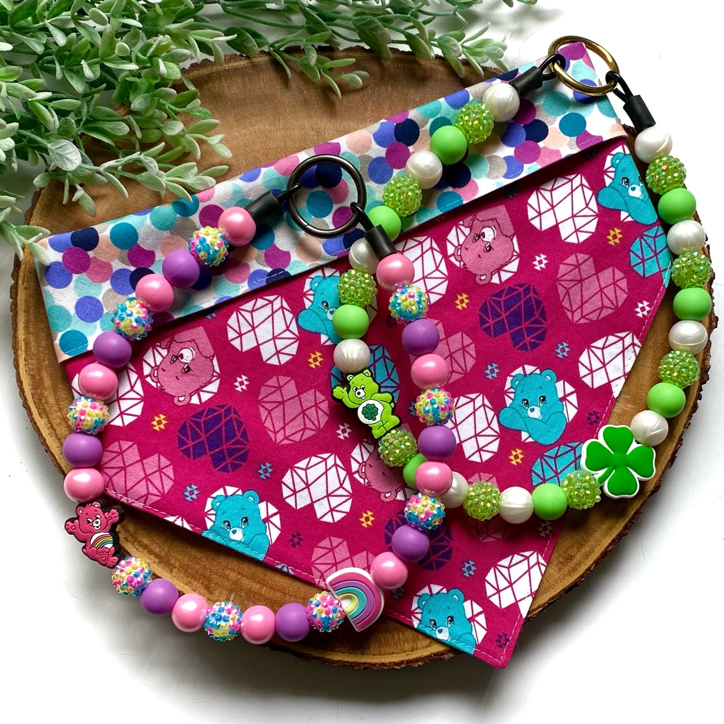 Green Carebear Beaded Collar