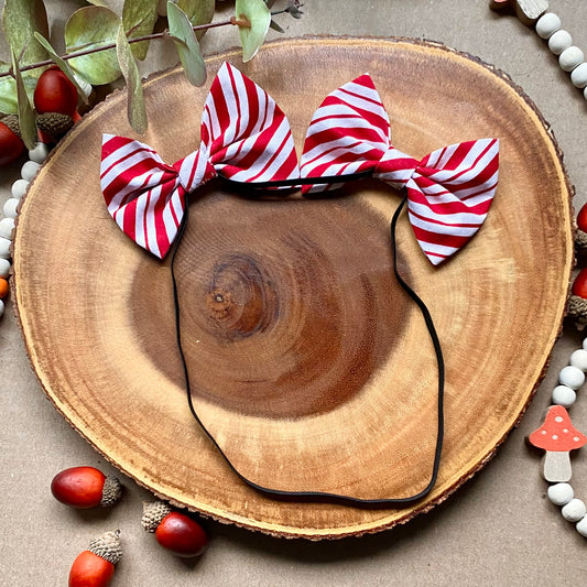 Peppermint Stripe Double Bows