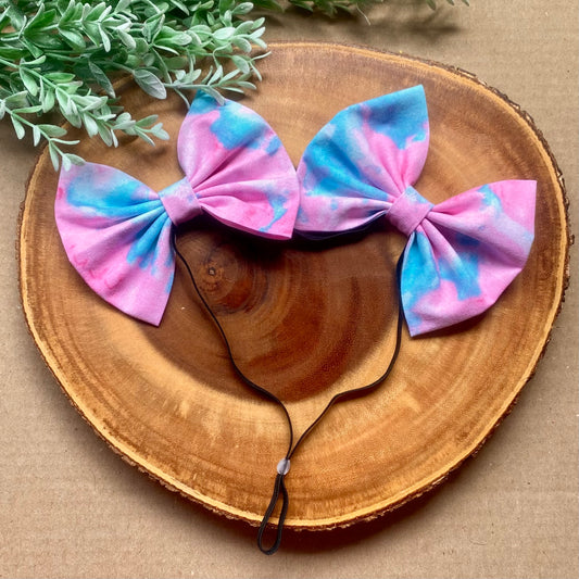 Cotton Candy Sky Jumbo Double Dog Bows