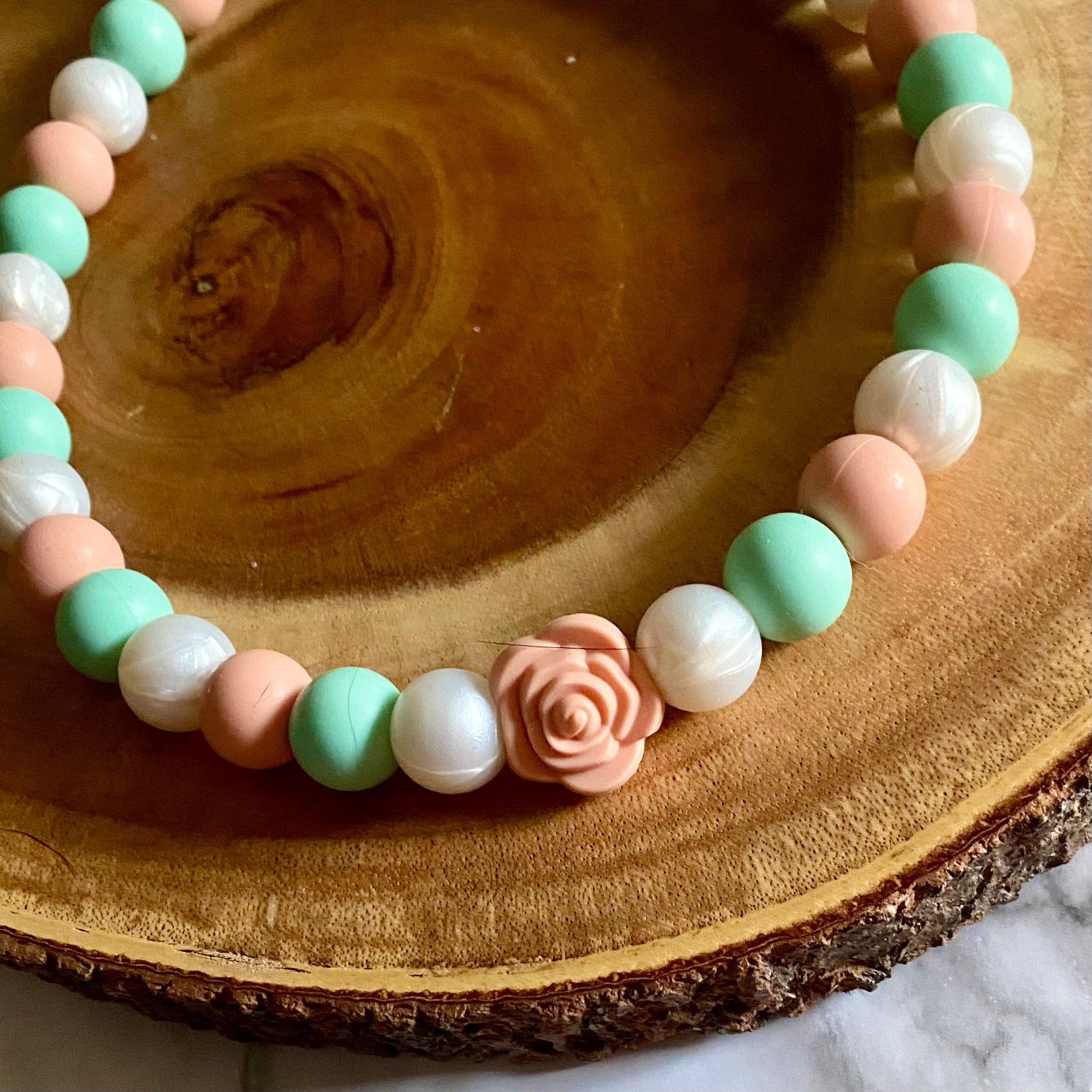 Pastel Rose Beaded Collar