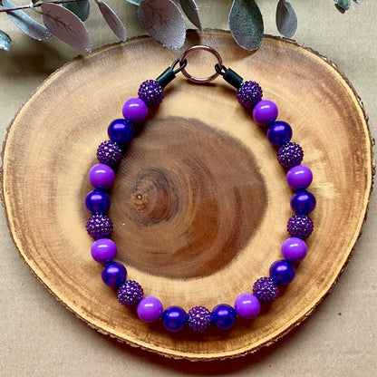Amethyst Sky Dog Beaded Collar