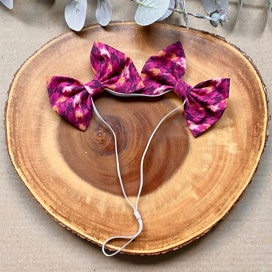 Fall Argyle Dog Double Bows