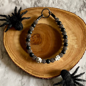 Glitter Skulls Beaded Collar