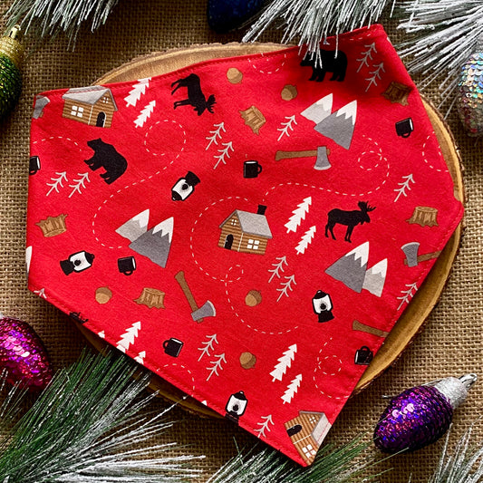 Winter Cabin Dog Bandana