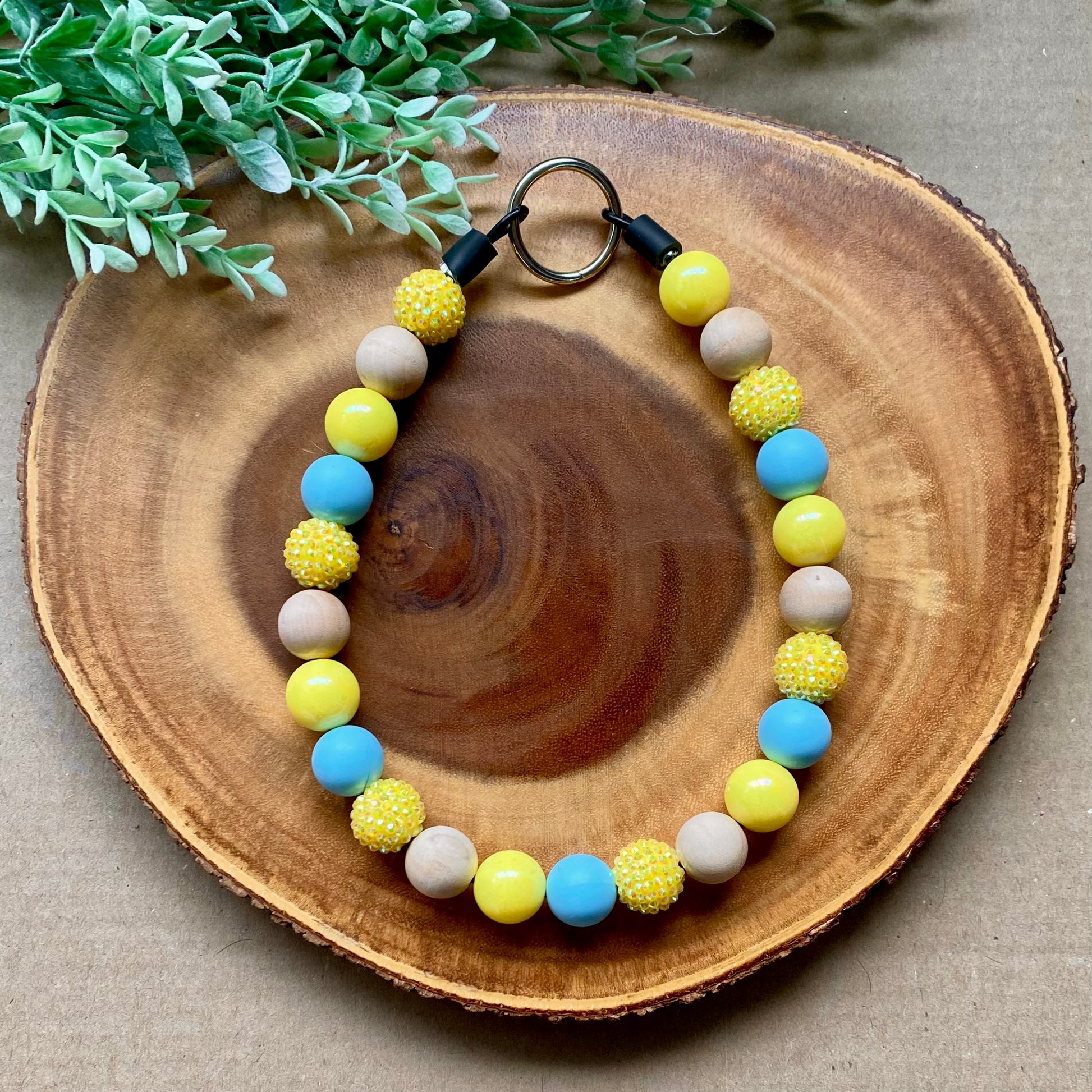 Colorful beaded dog collar with bubblegum pink beads from Bully Love Boutique's Sun & Sand collection.