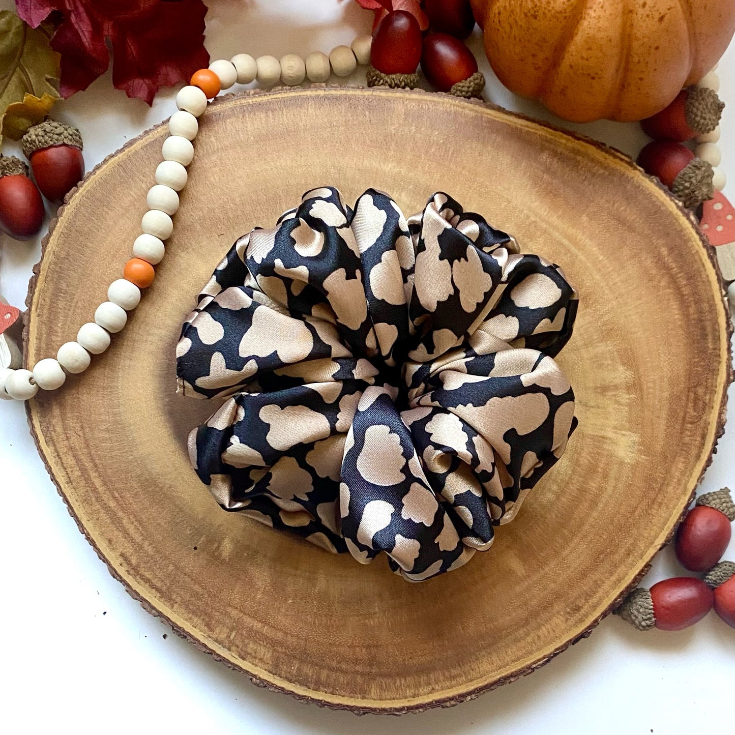 Espresso Giraffe Large Scrunchie