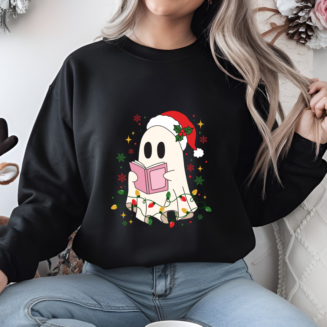 Christmas Bookish Ghost Crewneck