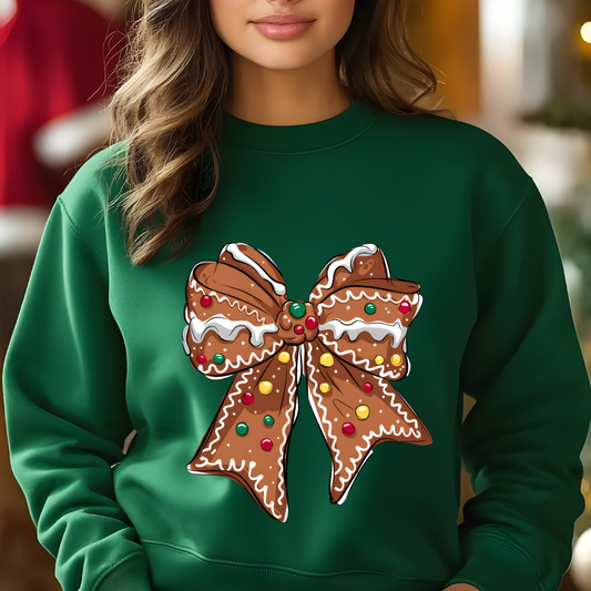 Gingerbread Bow Crewneck