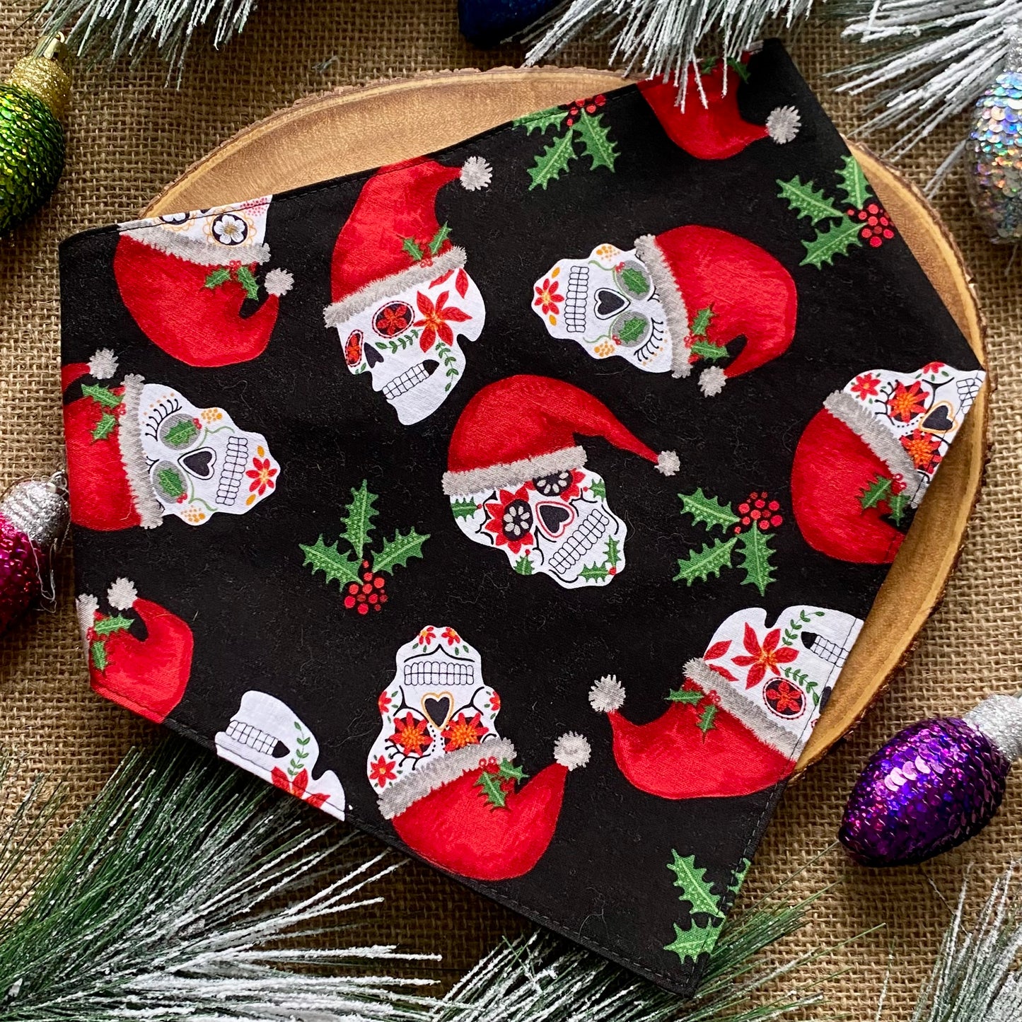 Santa Skull Dog Bandana