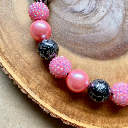 Pink Ghosts Bubblegum Dog Beaded Collar