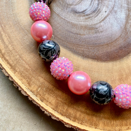 Pink Ghosts Bubblegum Dog Beaded Collar