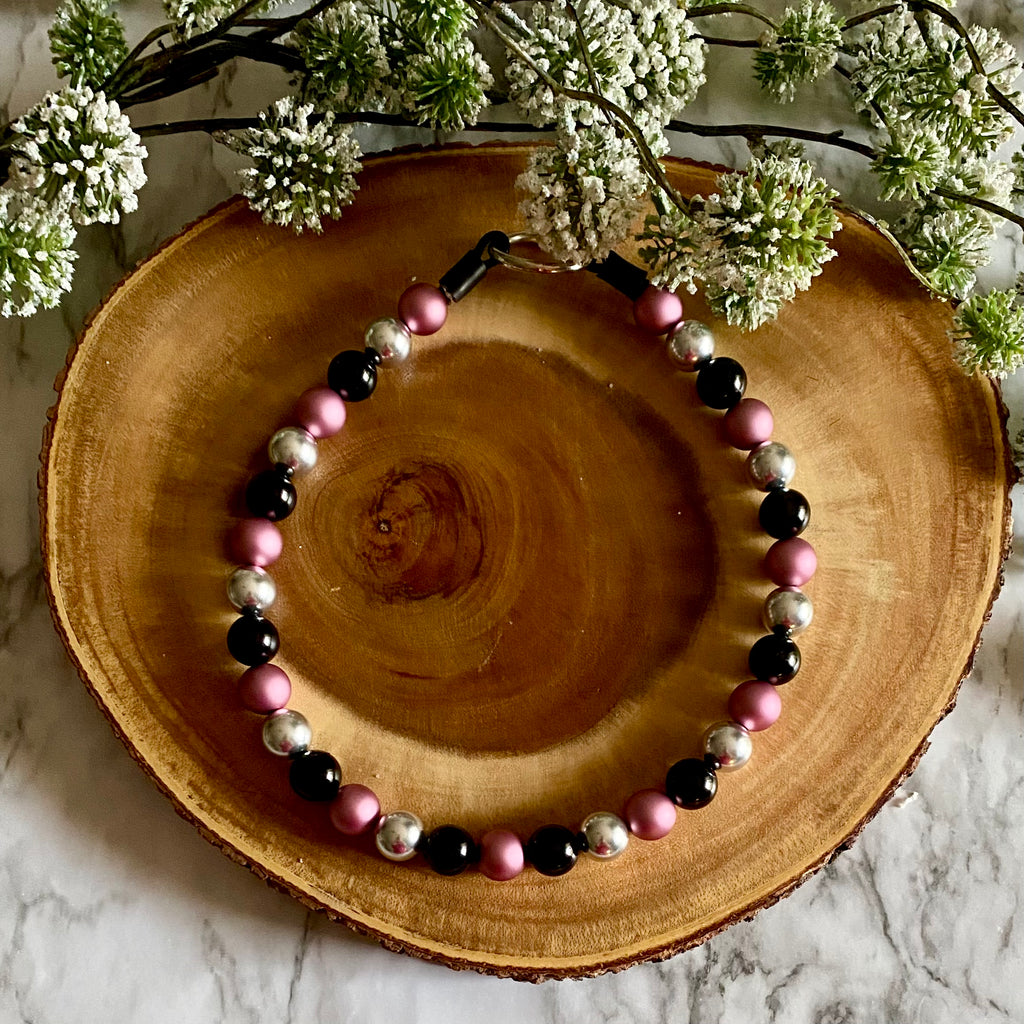 Pink Daisy Beaded Collar