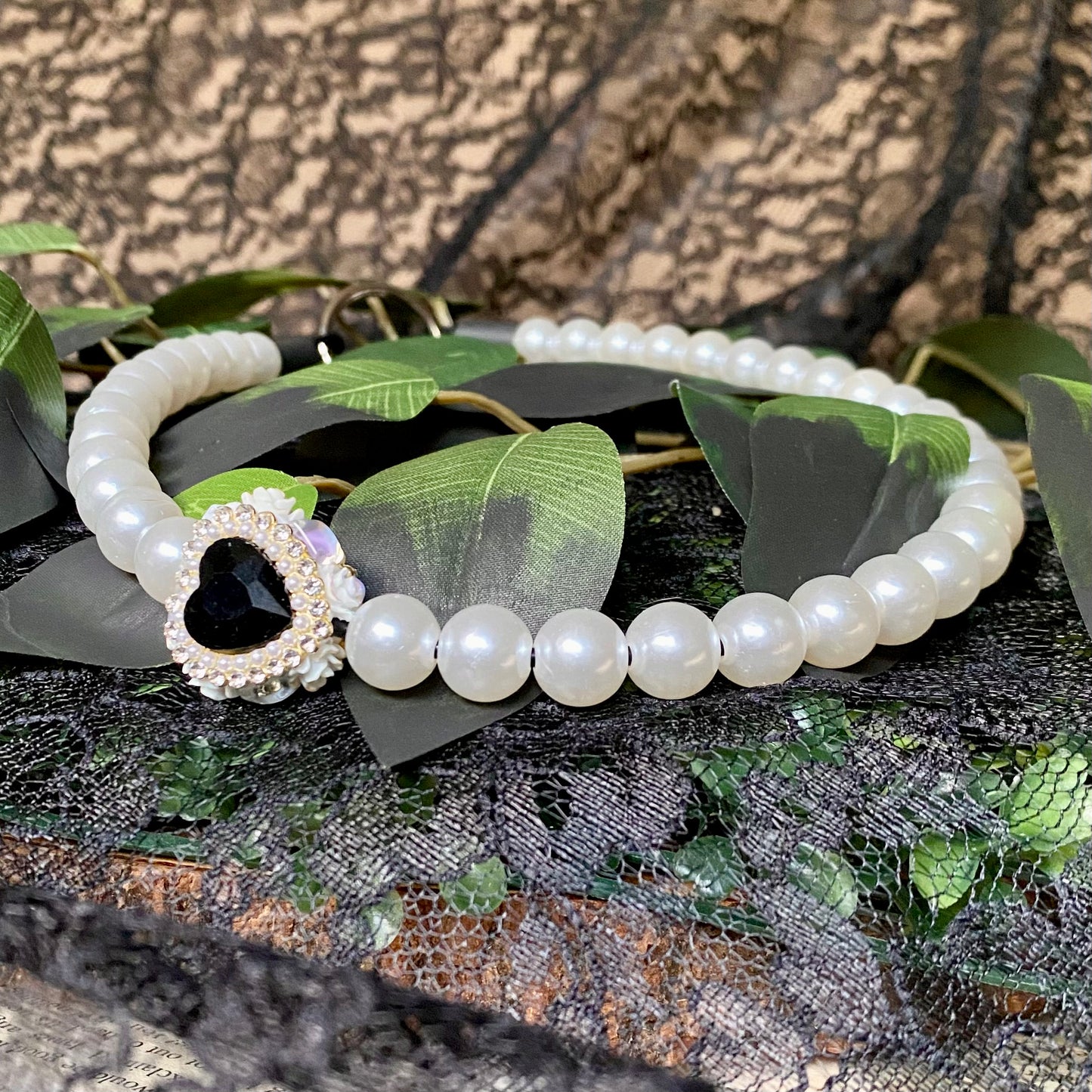 Heart Locket Beaded Collar