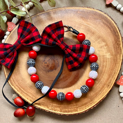 Spookmas Plaid Beaded Collar