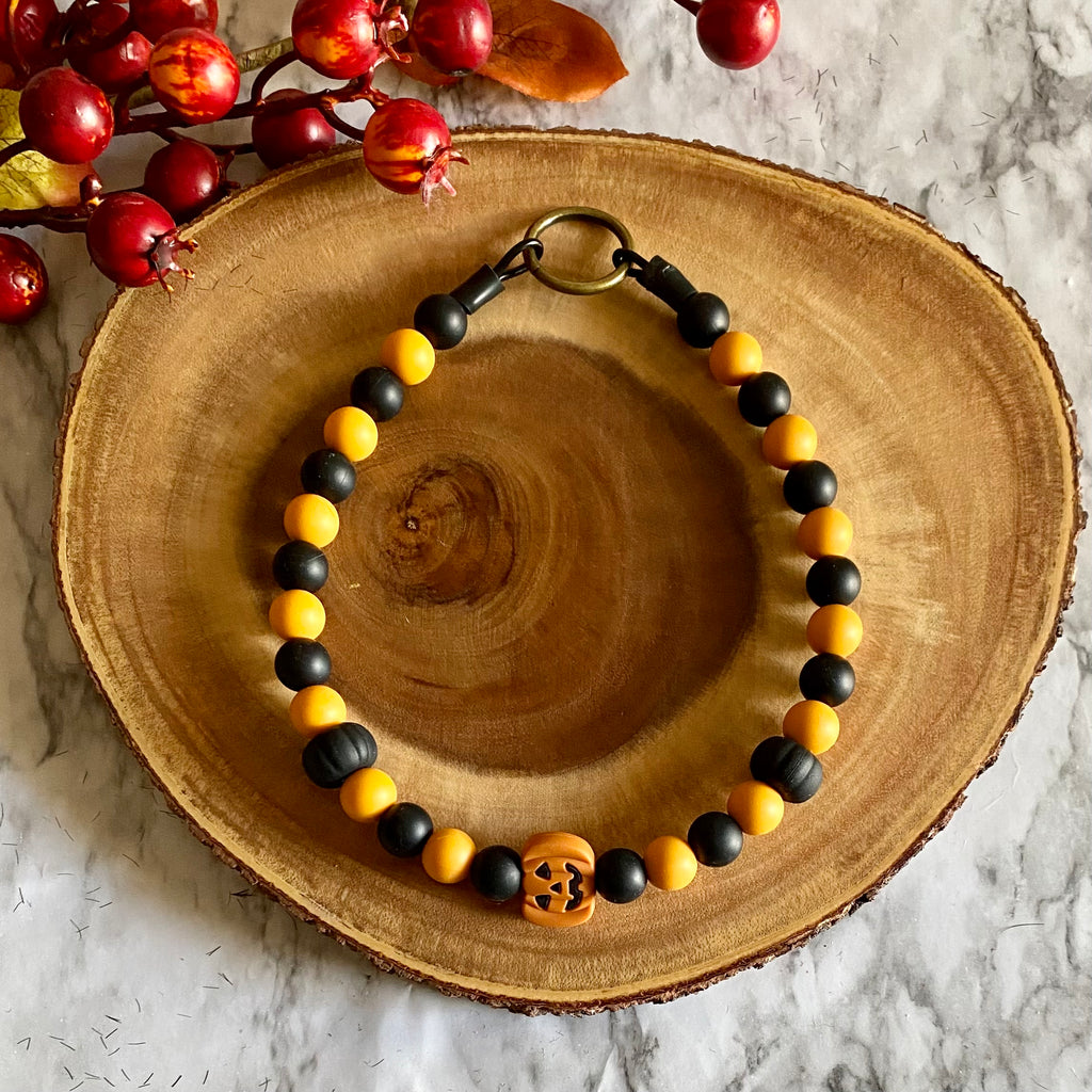 Jack-O-Lantern Beaded Collar