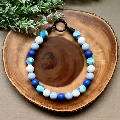 Cowboy Sharks Bubblegum Dog Beaded Collar