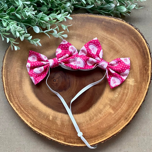 Conversation Hearts Dog Double Bows