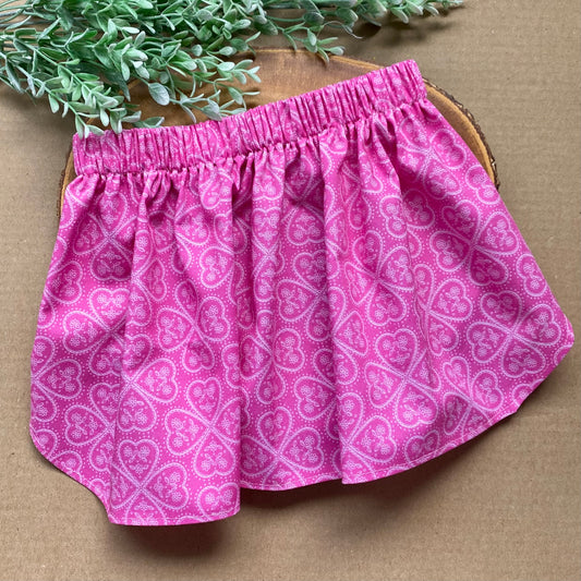 Pink Paisley dog skirt by Bully Love Boutique featuring a stylish paisley pattern and adjustable waistband for small dogs.