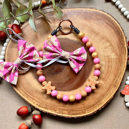 Pink GIngerbread Beaded Collar