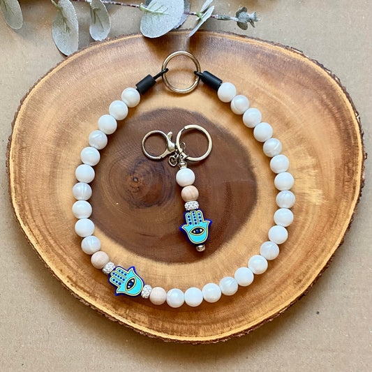 Evil Eye Beaded Keychain