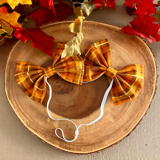 Fall Plaid Jumbo Double Dog Bows
