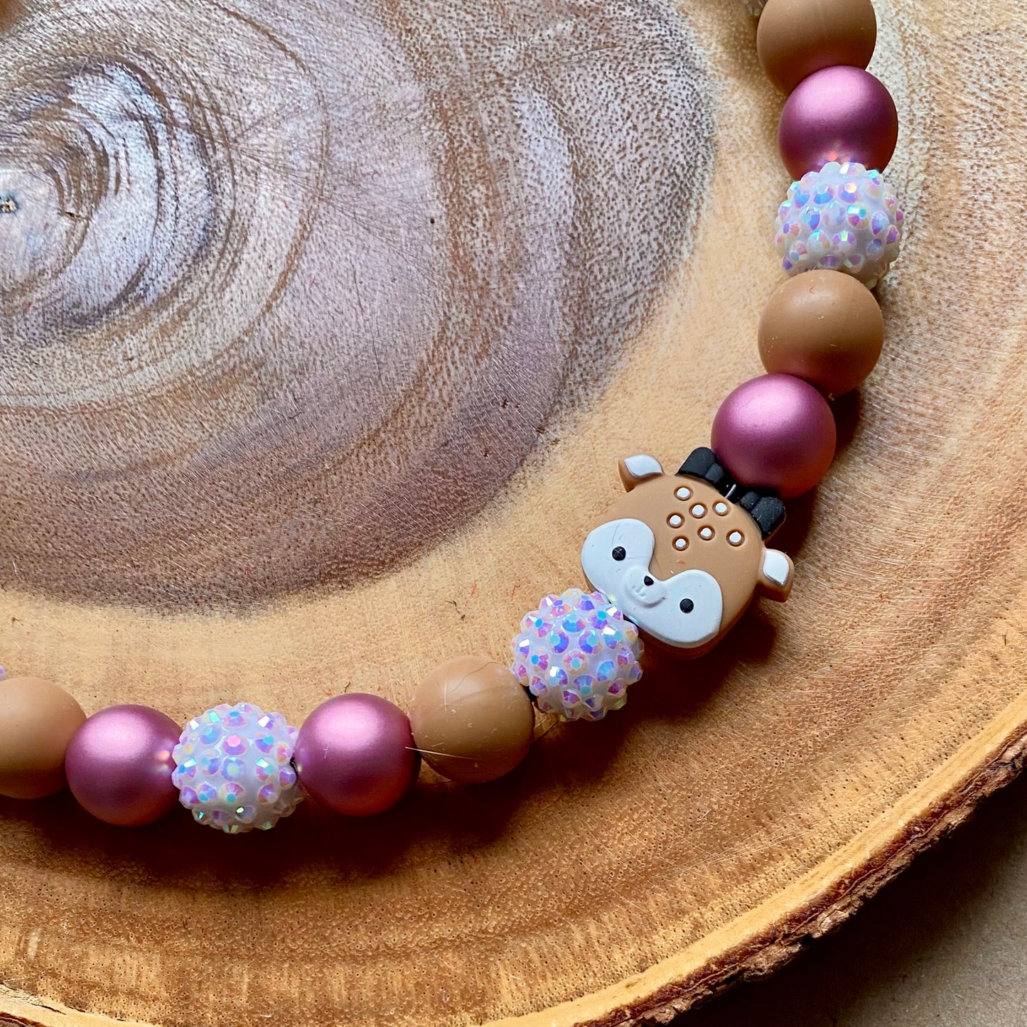 Baby Deer Beaded Collar