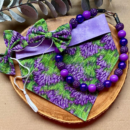 Amethyst Sky Dog Beaded Collar